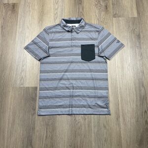 North Face Shirt Mens Small Gray Patterned FlashDry Pocket Polo Performance Top